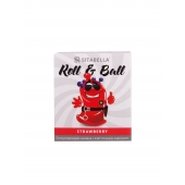 Стимулирующий презерватив-насадка Roll   Ball Strawberry - Sitabella - купить с доставкой в Новомосковске