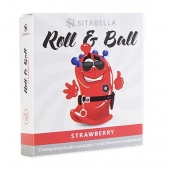 Стимулирующий презерватив-насадка Roll   Ball Strawberry - Sitabella - купить с доставкой в Новомосковске