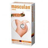 Розовые презервативы Masculan Ultra Long Pleasure с колечками, пупырышками и продлевающим эффектом - 10 шт. - Masculan - купить с доставкой в Новомосковске