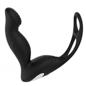 Черный вибромассажер простаты P-PLEASER W ERECTION ENHANCE - Dream Toys - в Новомосковске купить с доставкой