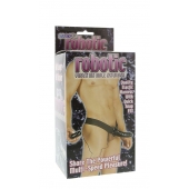 Мужской фаллопротез с вибрацией ROBOTIC MALE STRAP-ON BLACK - 17 см. - Seven Creations - купить с доставкой в Новомосковске