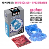Голубое эрекционное виброкольцо Luxe VIBRO  Дьявол в доспехах  + презерватив - Luxe - в Новомосковске купить с доставкой