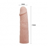 Закрытая телесная насадка-фаллос - 17 см. - Sex Expert - в Новомосковске купить с доставкой