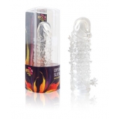 Закрытая прозрачная рельефная насадка Crystal sleeve - 13 см. - Erowoman-Eroman - в Новомосковске купить с доставкой