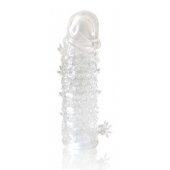 Закрытая прозрачная рельефная насадка Crystal sleeve - 13 см. - Erowoman-Eroman - в Новомосковске купить с доставкой