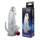 Закрытая прозрачная вибронасадка на пенис Crystal Sleeve Vibe - Erowoman-Eroman - в Новомосковске купить с доставкой