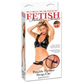 Черный податливый страпон Posable Partner Strap-On - 17,8 см. - Pipedream - купить с доставкой в Новомосковске