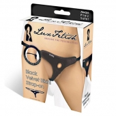 Черные плюшевые трусики для страпона - Lux Fetish - купить с доставкой в Новомосковске