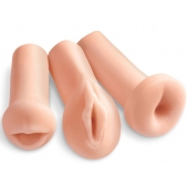 Комплект из 3 мастурбаторов All 3 Holes: вагина, анус, ротик - Pipedream - в Новомосковске купить с доставкой
