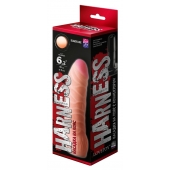 Телесная изогнутая насадка на Harness с коннектором BLACK LINE - 17 см. - LOVETOY (А-Полимер) - купить с доставкой в Новомосковске