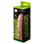 Телесная изогнутая насадка на Harness с коннектором GREEN LINE - 18 см. - LOVETOY (А-Полимер) - купить с доставкой в Новомосковске