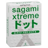 Презервативы Sagami Xtreme SUPER DOTS с точками - 3 шт. - Sagami - купить с доставкой в Новомосковске