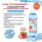 Очищающий спрей для игрушек CLEAR TOY Strawberry - 100 мл. - Биоритм - купить с доставкой в Новомосковске