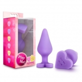 Фиолетовая анальная пробка Naughty Candy Heart Do Me Now - 8,9 см. - Blush Novelties - купить с доставкой в Новомосковске