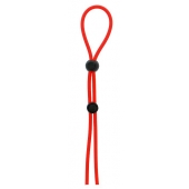 Красное лассо на пенис с двумя бусинами STRETCHY LASSO CAGE - Dream Toys - в Новомосковске купить с доставкой