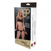 Красно-чёрные наручники на металлической цепочке - Blush Novelties - купить с доставкой в Новомосковске