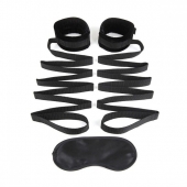 Чёрные манжеты для фиксации на кровати Bondage Bed Strap - Lux Fetish - купить с доставкой в Новомосковске