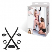 Чёрный набор для фиксации у двери - Lux Fetish - купить с доставкой в Новомосковске