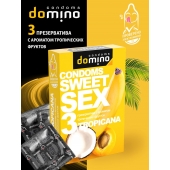 Презервативы для орального секса DOMINO Sweet Sex с ароматом тропических фруктов - 3 шт. - Domino - купить с доставкой в Новомосковске