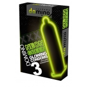 Презервативы DOMINO Neon Green со светящимся в темноте кончиком - 3 шт. - Domino - купить с доставкой в Новомосковске