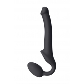 Черный безремневой страпон Silicone Bendable Strap-On S - Strap-on-me - купить с доставкой в Новомосковске