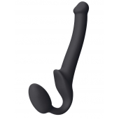Черный безремневой страпон Silicone Bendable Strap-On S - Strap-on-me - купить с доставкой в Новомосковске