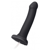 Черный фаллос с имитацией эякуляции Silicon Cum Dildo L - 19,6 см. - Strap-on-me - купить с доставкой в Новомосковске