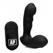 Черный стимулятор простаты Alpha-Pro 7X P-Milker Silicone Prostate Stimulator with Milking Bead - XR Brands - в Новомосковске купить с доставкой