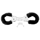 Меховые чёрные наручники Beginner s Furry Cuffs - Pipedream - купить с доставкой в Новомосковске