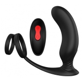 Черный массажер простаты REMOTE P-PLEASER - Dream Toys - в Новомосковске купить с доставкой