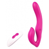Ярко-розовый безремневой страпон REMOTE DOUBLE DIPPER - 22 см. - Dream Toys - купить с доставкой в Новомосковске
