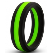 Черно-зеленое эрекционное кольцо Silicone Go Pro Cock Ring - Blush Novelties - в Новомосковске купить с доставкой