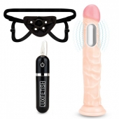 Регулируемые трусики с вибрирующей насадкой - 21 см. - Lux Fetish - купить с доставкой в Новомосковске