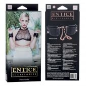Черные мягкие наручники Entice French Cuffs с цепью - California Exotic Novelties - купить с доставкой в Новомосковске