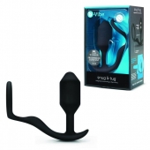 Черное эрекционное кольцо с анальным плагом Snug   Tug - b-Vibe - в Новомосковске купить с доставкой