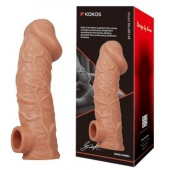 Телесная насадка на фаллос с отверстием для мошонки EXTREME SLEEVE - 17,6 см. - KOKOS - в Новомосковске купить с доставкой