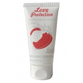 Лубрикант на водной основе с ароматом малины Love Protection Strawberry - 50 мл. - Lola Games - купить с доставкой в Новомосковске