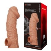 Телесная насадка на фаллос с фиксацией мошонки EXTREME SLEEVE - 15,6 см. - KOKOS - в Новомосковске купить с доставкой