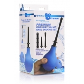 Анальный душ с 3 насадками Premium One-way Valve Anal Douche Set - XR Brands - купить с доставкой в Новомосковске