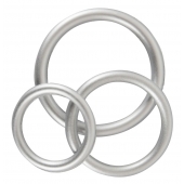 Набор из 3 эрекционных колец под металл Metallic Silicone Cock Ring Set - Orion - в Новомосковске купить с доставкой
