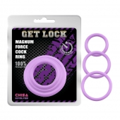 Набор из 3 сиреневых эрекционных колец Magnum Force Cock Ring - Chisa - в Новомосковске купить с доставкой