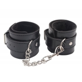 Черные оковы на ноги Obey Me Leather Ankle Cuffs - Chisa - купить с доставкой в Новомосковске