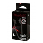 Черные зажимы на соски на цепочке BLAZE DELUXE NIPPLE CLAMPS - Dream Toys - купить с доставкой в Новомосковске