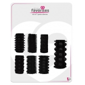 Набор из 7 черных насадок PENIS SLEEVES SET - Dream Toys - в Новомосковске купить с доставкой