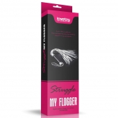Серебристая плетка Struggle My Flogger с черной ручкой - 45 см. - Lovetoy - купить с доставкой в Новомосковске