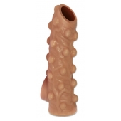 Телесная насадка с бугорками и открытой головкой Nude Sleeve M - 12 см. - KOKOS - в Новомосковске купить с доставкой