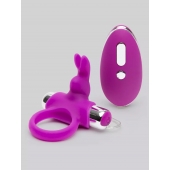 Лиловое виброкольцо с пультом ДУ Remote Control Cock Ring - Happy Rabbit - в Новомосковске купить с доставкой