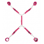Ярко-розовый набор фиксаций на кровати Classic Bed Spreader - Lux Fetish - купить с доставкой в Новомосковске