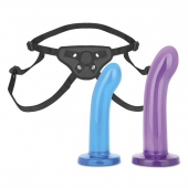 Страпон унисекс Beginners Strap-On с 2 насадками - 15 и 13 см. - Lux Fetish - купить с доставкой в Новомосковске