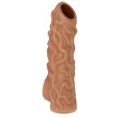 Телесная насадка с венками и открытой головкой Nude Sleeve S - 10 см. - KOKOS - в Новомосковске купить с доставкой